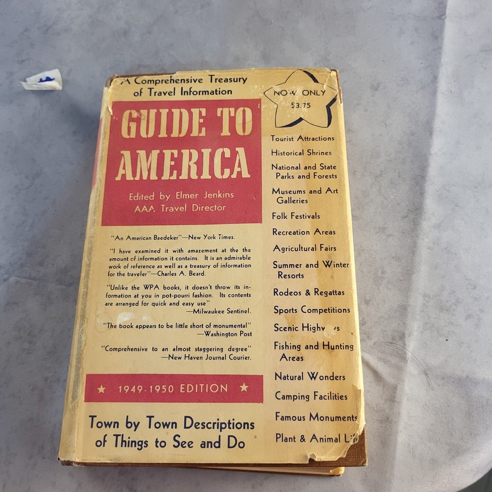 Guide to America by Elmer Jenkins HC First Edition 1949